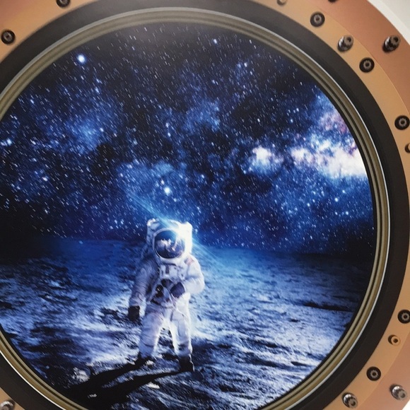 Astronaut in space on moon wall decor decals 3x - Picture 2 of 13